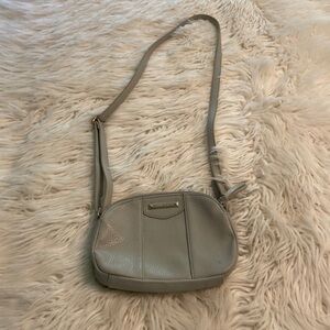 Nine West Shoulder Bag color silver/gray excellent condition adjustable stripe